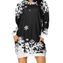 Women's Oversized Long Sleeve Hooded Pockets Pullover Hoodie Dress Tunic Sweatshirt