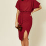 Wrap Front Batwing Dress