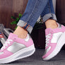 2020 autumn and winter new leather surface increased thick sole leisure travel running women's shoes