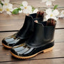 Women Waterproof Round-toe Leather Ankle Boots