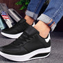 2020 autumn and winter new leather surface increased thick sole leisure travel running women's shoes