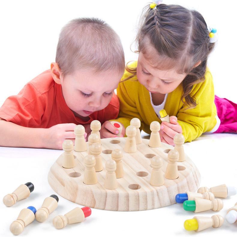 Wooden Memory Chess Game - MekMart