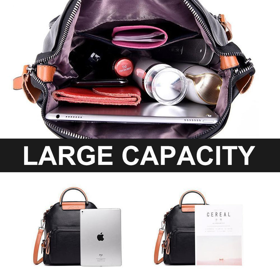 Dual-use Leather Backpack & Handbag - MekMart