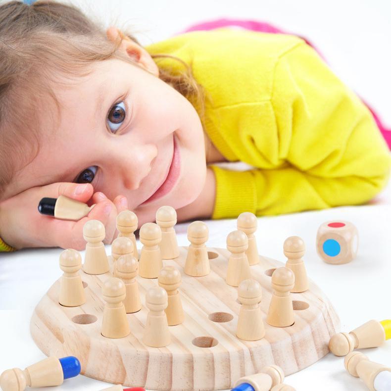 Wooden Memory Chess Game - MekMart