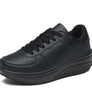 2020 autumn and winter new leather surface increased thick sole leisure travel running women's shoes
