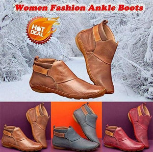 Women Comfy Daily Adjustable Leather Booties