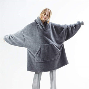 Oversized Microfiber & Sherpa Wearable Blanket