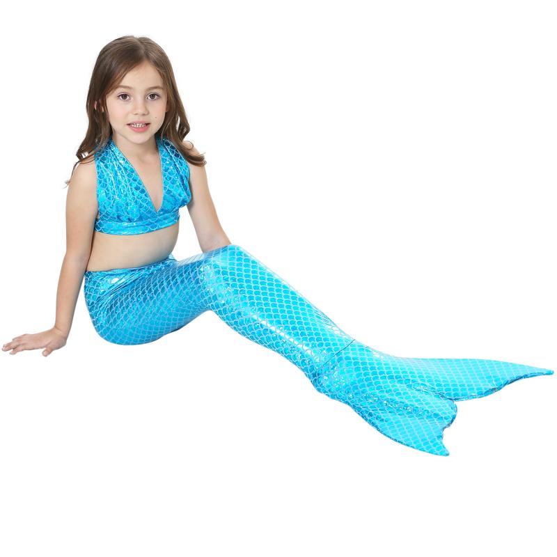 3-piece Mermaid Bottom with Tail Swimsuit Set