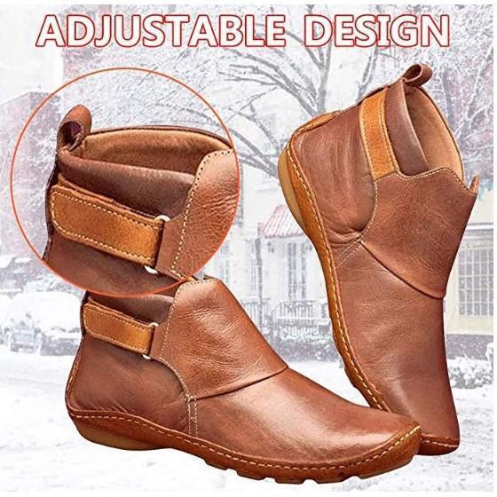 Women Comfy Daily Adjustable Leather Booties