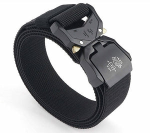 Military hikers equipped with heavy duty nylon frosted webbing with quick release tactical belt