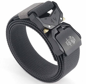 Military hikers equipped with heavy duty nylon frosted webbing with quick release tactical belt