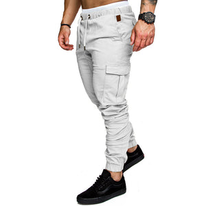 2020 casual fashion men's solid color tether elastic sports baggy pants