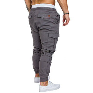 2020 casual fashion men's solid color tether elastic sports baggy pants