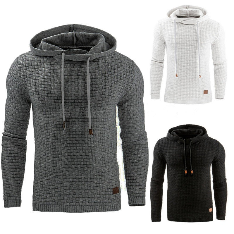 Men's oversized jacquard long-sleeved hooded sports sweatshirt jacket