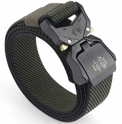 Military hikers equipped with heavy duty nylon frosted webbing with quick release tactical belt