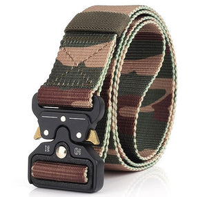 Military hikers equipped with heavy duty nylon frosted webbing with quick release tactical belt