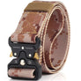 Military hikers equipped with heavy duty nylon frosted webbing with quick release tactical belt