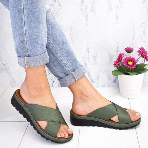 Summer Comfy Plain Peep Toe Casual Slippers