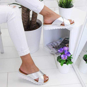 Summer Comfy Plain Peep Toe Casual Slippers