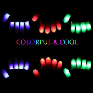 LED Gloves Finger Lights 3 Colors 6 Modes Flashing Rave Gloves - MekMart