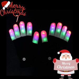 LED Gloves Finger Lights 3 Colors 6 Modes Flashing Rave Gloves - MekMart