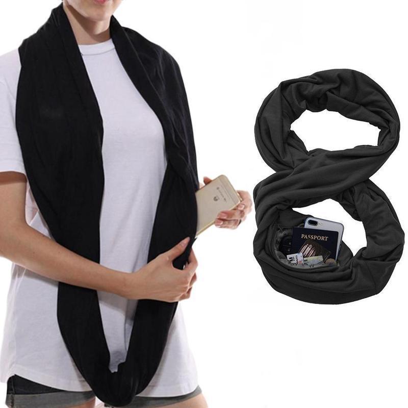 Bequee Winter Infinite Scarf With Zipped Pocket - MekMart