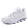 2020 autumn and winter new leather surface increased thick sole leisure travel running women's shoes