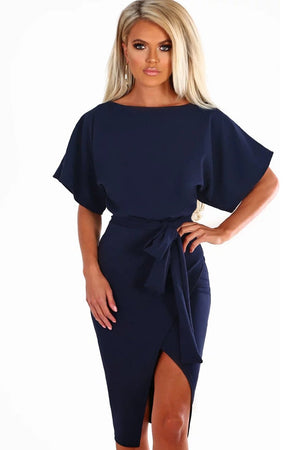 Wrap Front Batwing Dress