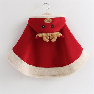 Cartoon Cloak Reindeer Pompon Embellished Cape - MekMart