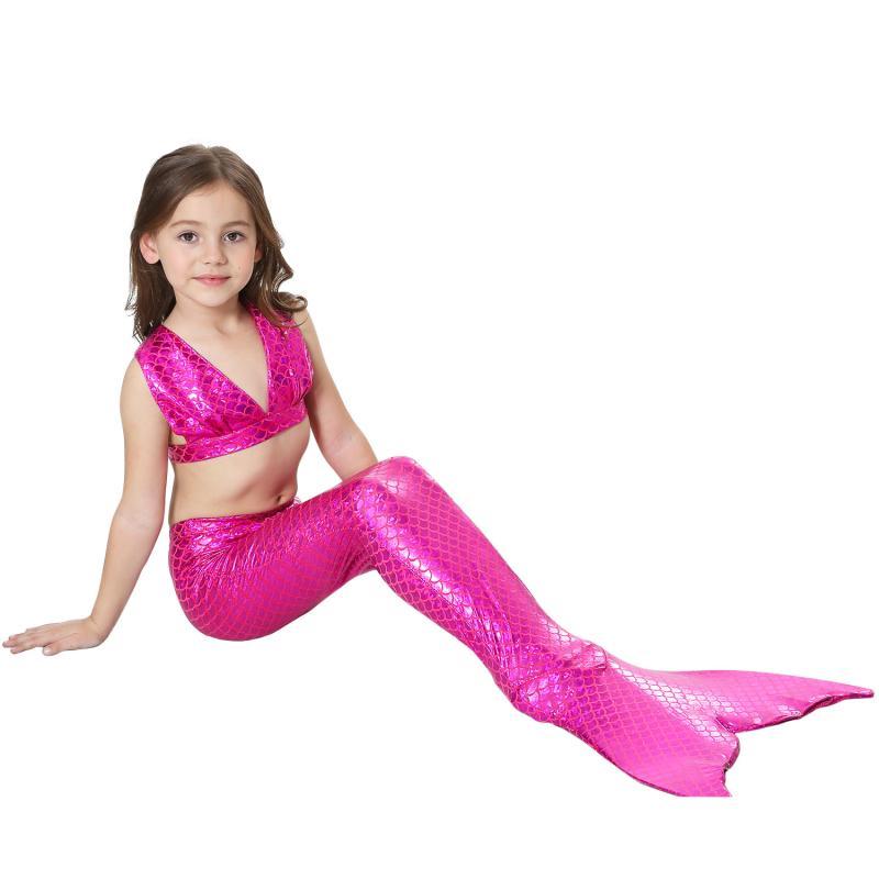 3-piece Mermaid Bottom with Tail Swimsuit Set