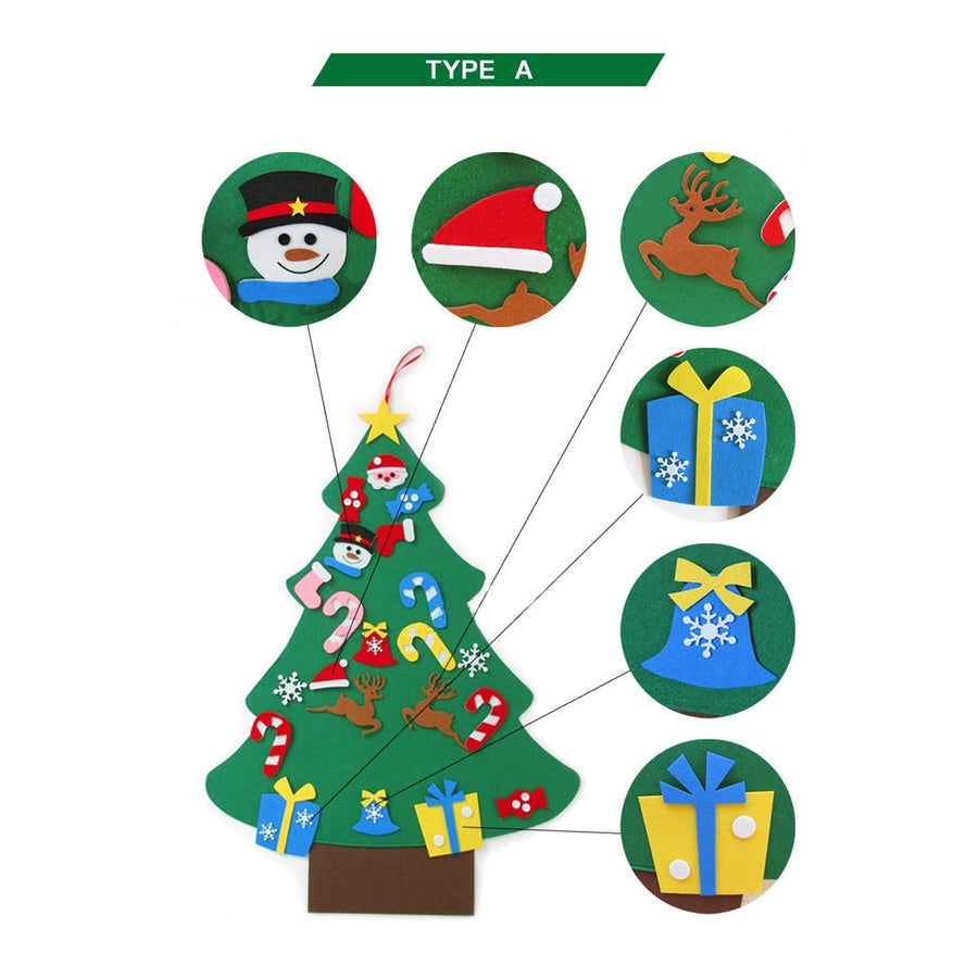 Kids DIY felt Christmas Tree Xmas Home Decoration 6 Types - MekMart