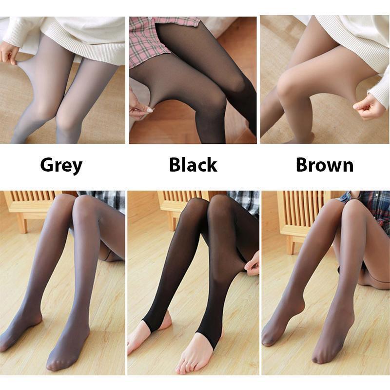Flawless Legs Fake Translucent Warm Fleece Pantyhose - MekMart