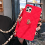 Chain lanyard bag type diagonal mobile phone case(Gift pearl chain)