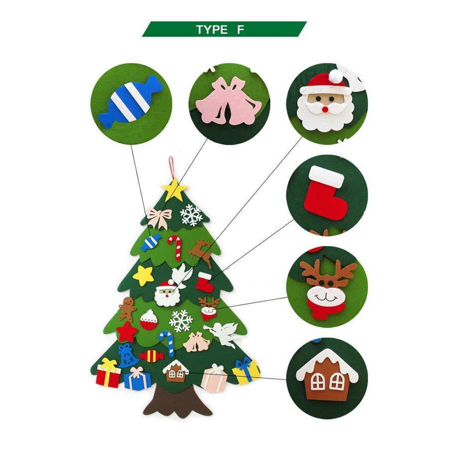 Kids DIY felt Christmas Tree Xmas Home Decoration 6 Types - MekMart