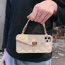 Chain lanyard bag type diagonal mobile phone case(Gift pearl chain)