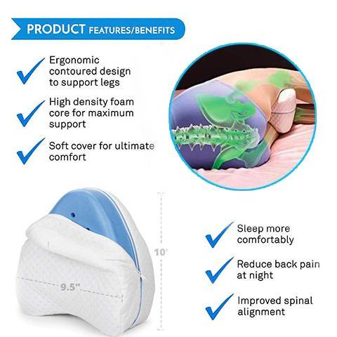 BST Orthopedic Leg Pillow Memory Foam Ergonomic Knee Pillow For