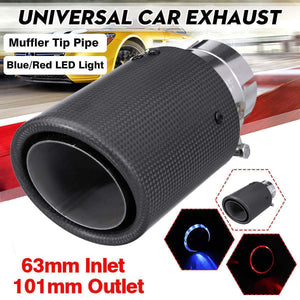 Universal Matte Carbon Fiber Car Exhaust Tail Muffler Pipe - MekMart