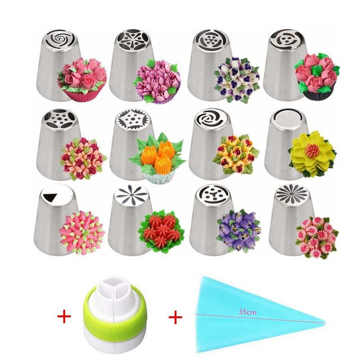 12PC Flower-Shaped Frosting Nozzles Kit