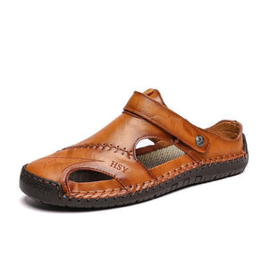 Men's Leather Roman Sandals Slippers